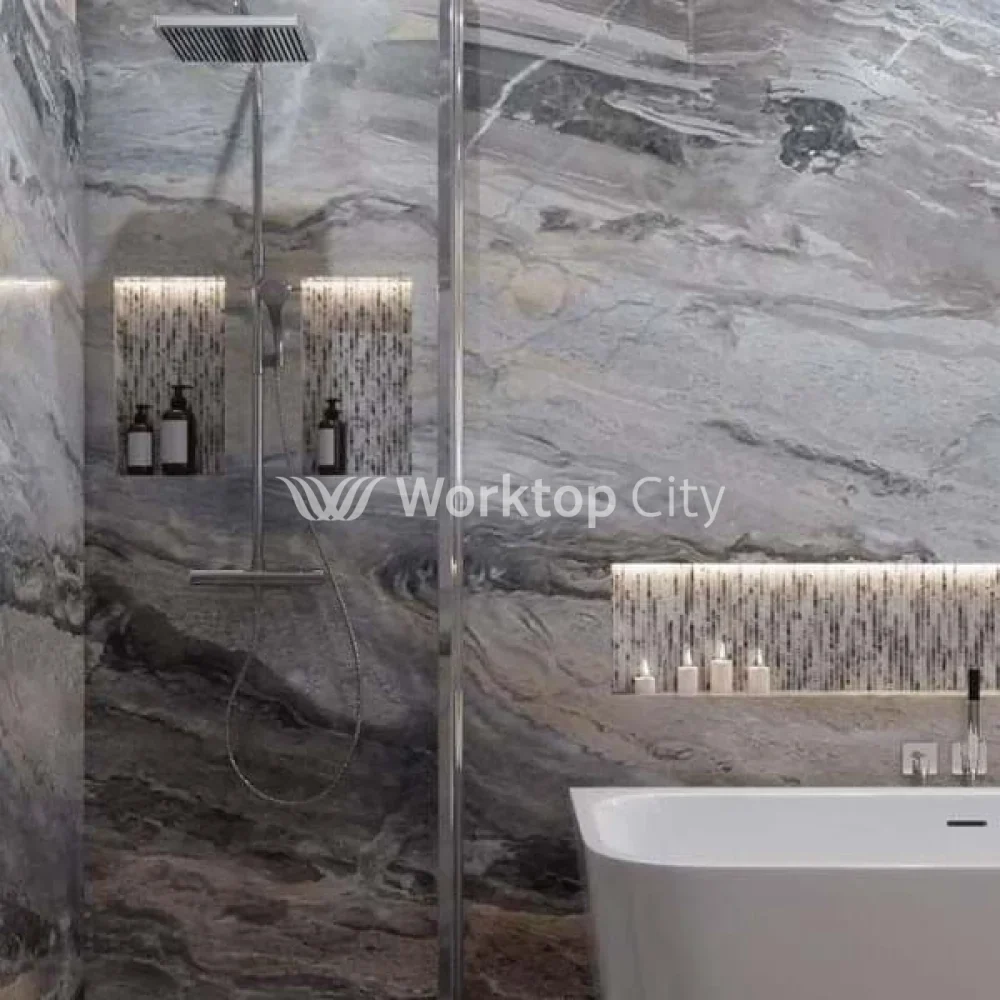 Multipanel Linda Classic Collection Cappuccino Stone (M7256) - Shower/Bathroom Wall Panels - Image 3