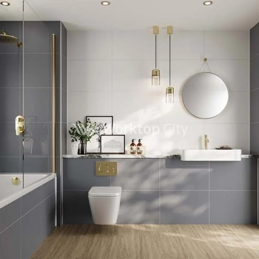 Multipanel Tile Collection Alpine White (MT1100) - Large Tile Shower/Bathroom Wall Panels - Image 2