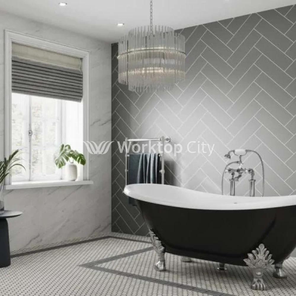 Multipanel Tile Collection Dust Grey (MT732H) - Herringbone Tile Shower/Bathroom Wall Panels - Image 2