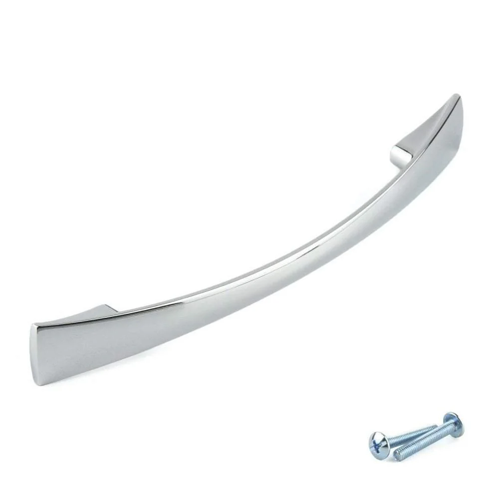 Polished Chrome Tapered Cabinet & Cupboard Handle – M4TEC Elgin D6 - Image 2