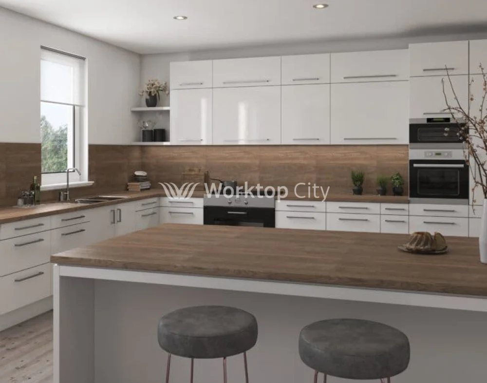 Senses Laminate Kitchen Worktops Sherwood Dark Oak Round (Postformed) Edge Kavir Matt Finish - Image 2