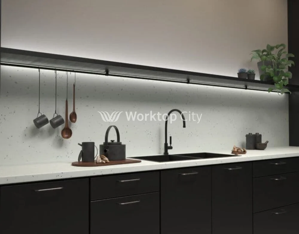 Senses Laminate Kitchen Worktops White Fleck Round (Postformed) Edge Matte Finish - Image 4