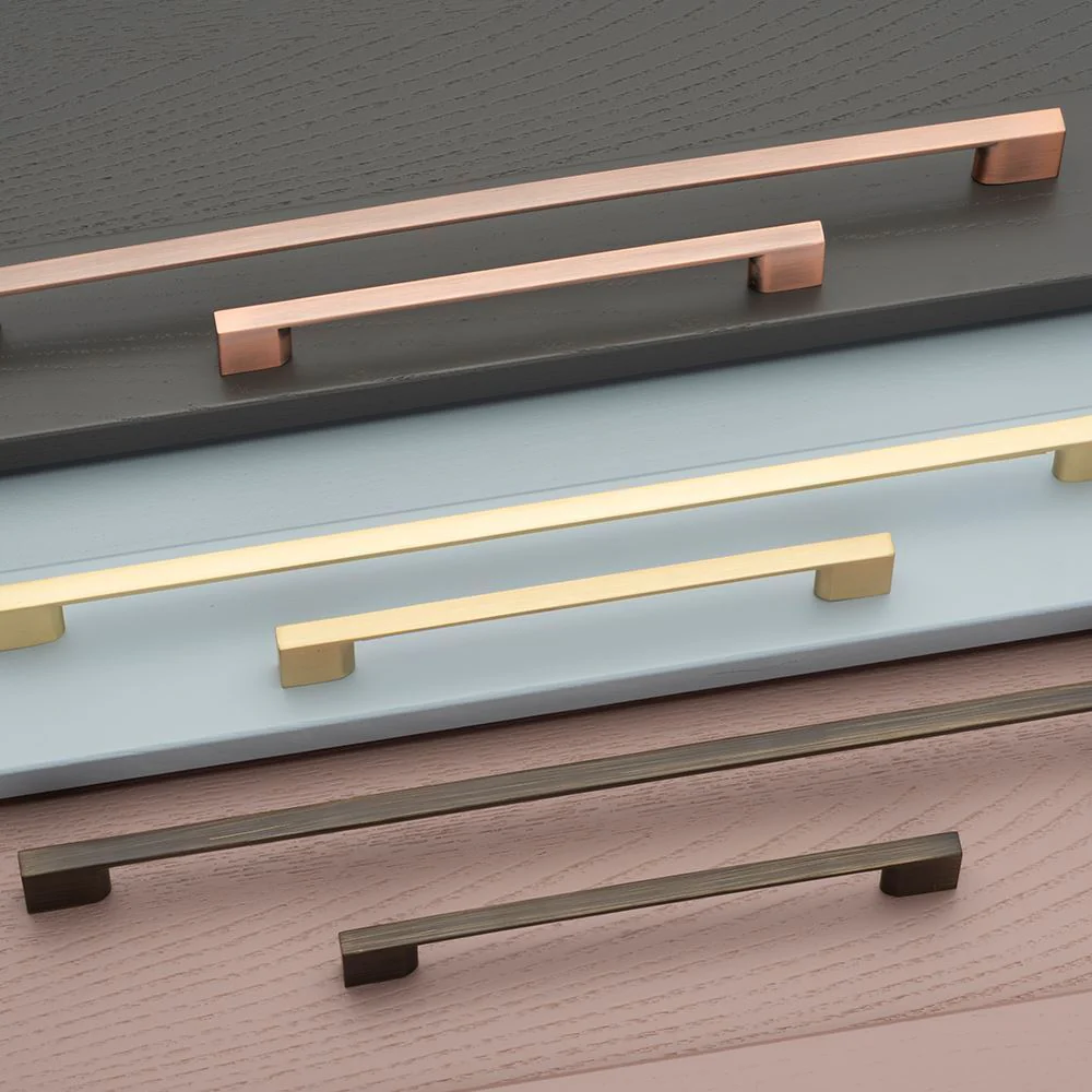 SLIM SQUARE D Handle Kitchen/Bedroom Door Handle Brushed Nickel - Image 3