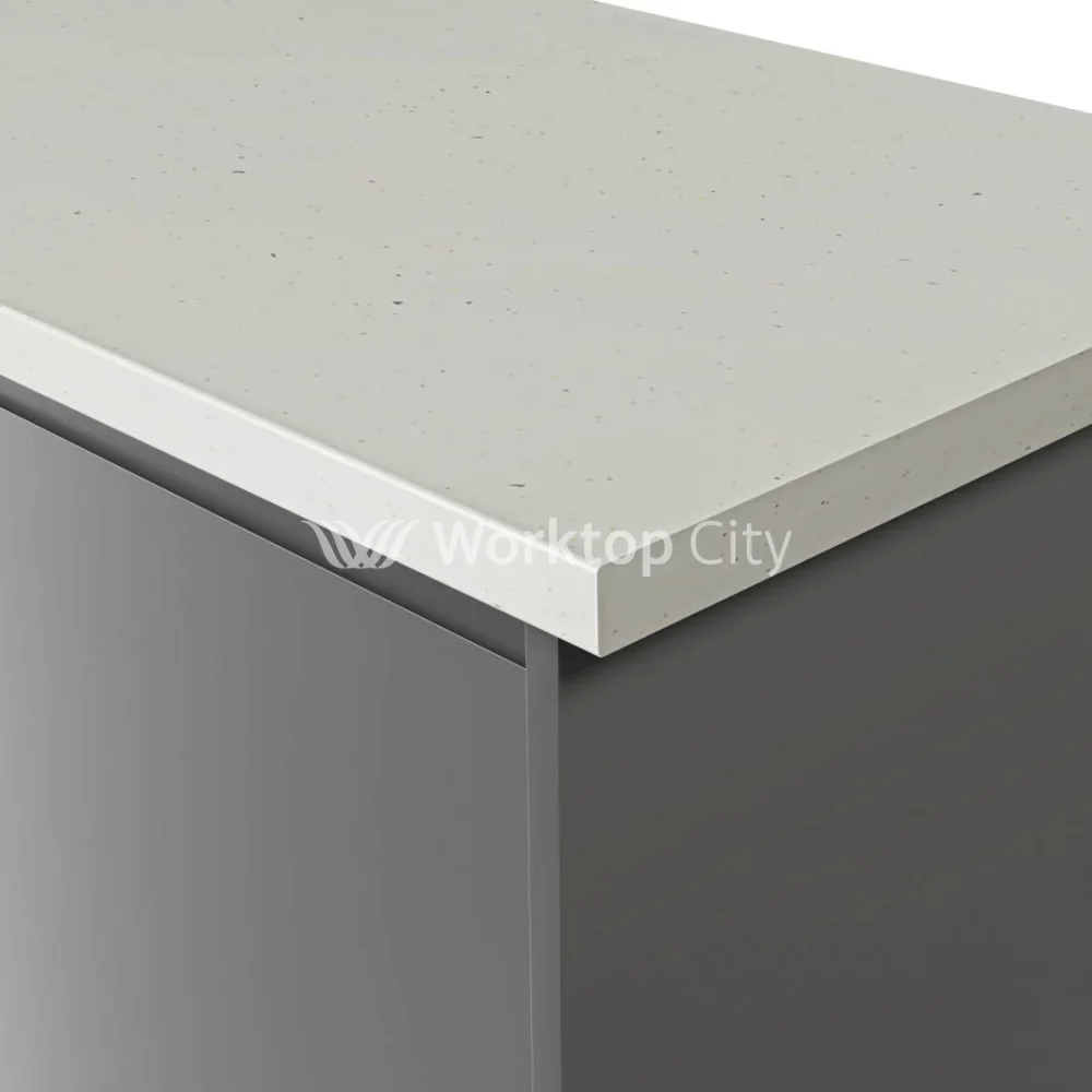 Spectra Andromeda White Postformed Laminate Kitchen Worktops - Quartz Finish