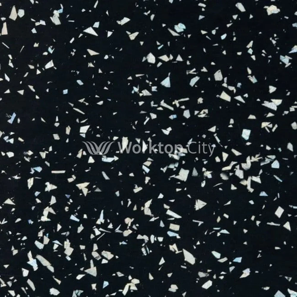 Spectra Black Spark Postformed Laminate Kitchen Worktops- Quartz Finish - Image 2