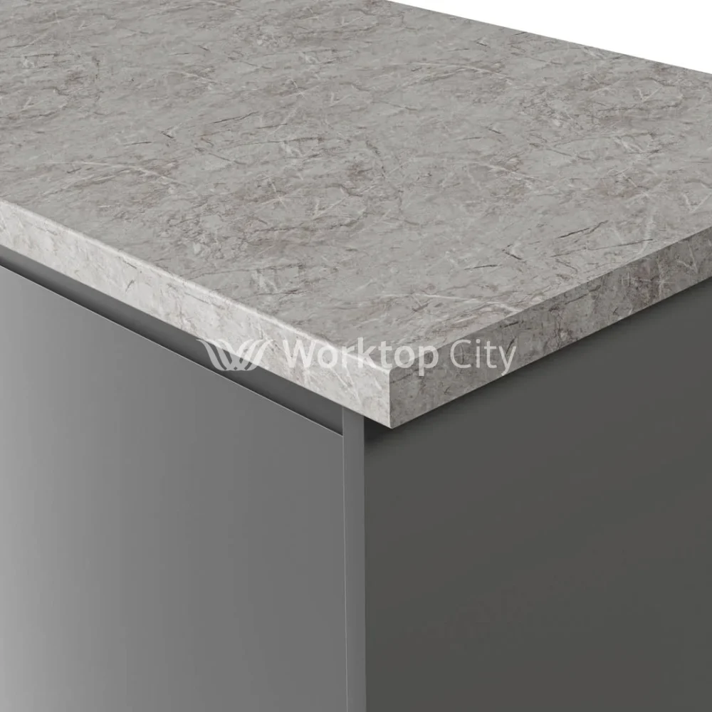 Spectra Grey Lightning Stone Postformed Laminate Kitchen Worktops - Matt Finish
