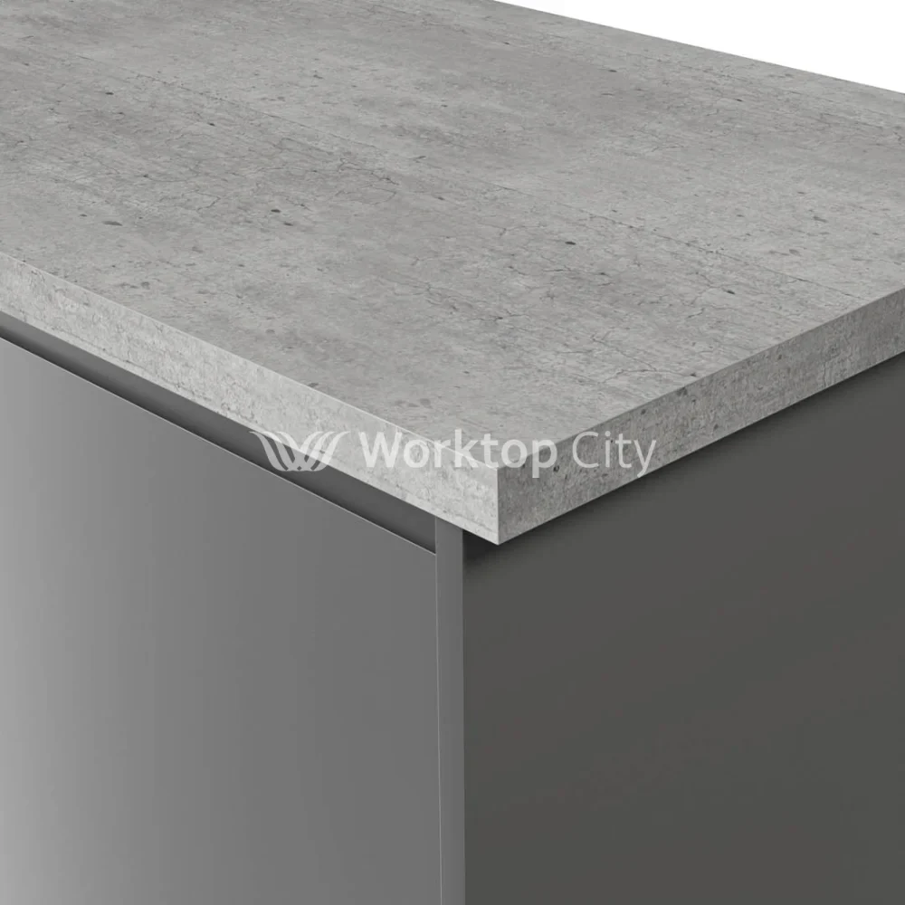 Spectra Grey Shuttered Concrete Square Edged Laminate Kitchen Worktops  - Wood Texture