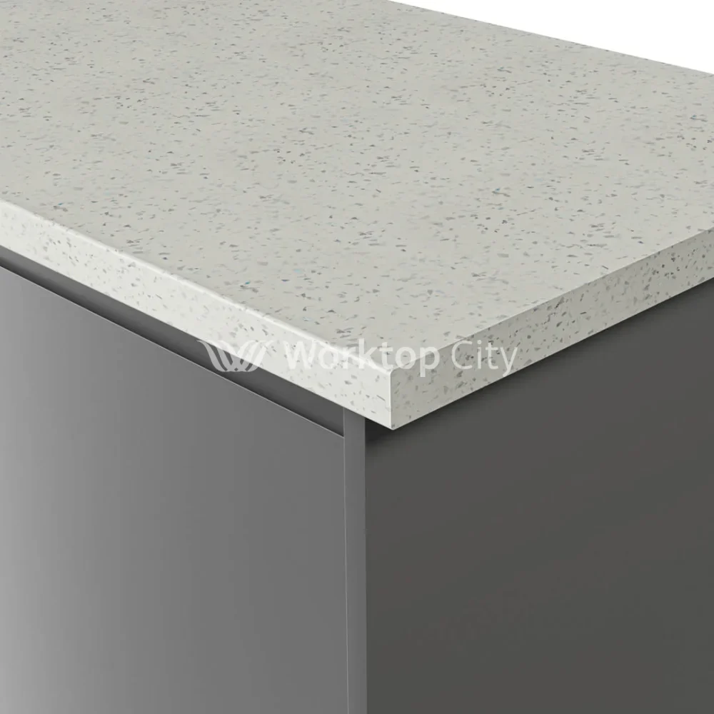 Spectra Snow Spark Postformed Laminate Kitchen Worktops - Quartz Finish