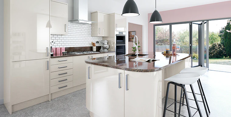 Vogue Slab Cashmere Gloss- Replacement Kitchen Doors (End Panels) - Image 2
