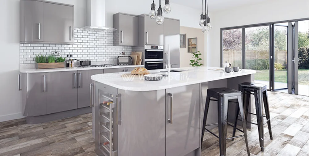 Vogue Slab Dust Grey Gloss-  Replacement Kitchen Doors SAMPLE PRODUCTS - Image 2