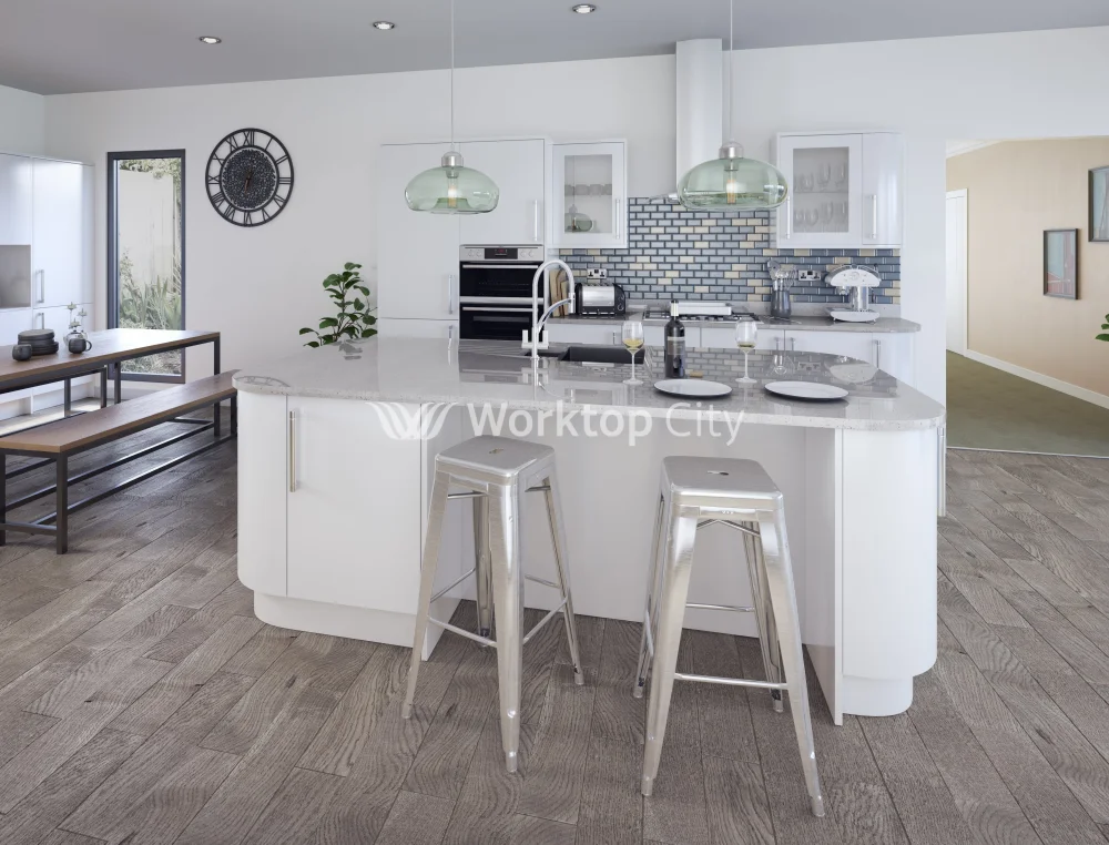 Vogue Slab White Gloss- Replacement Kitchen Doors SAMPLE PRODUCTS - Image 2