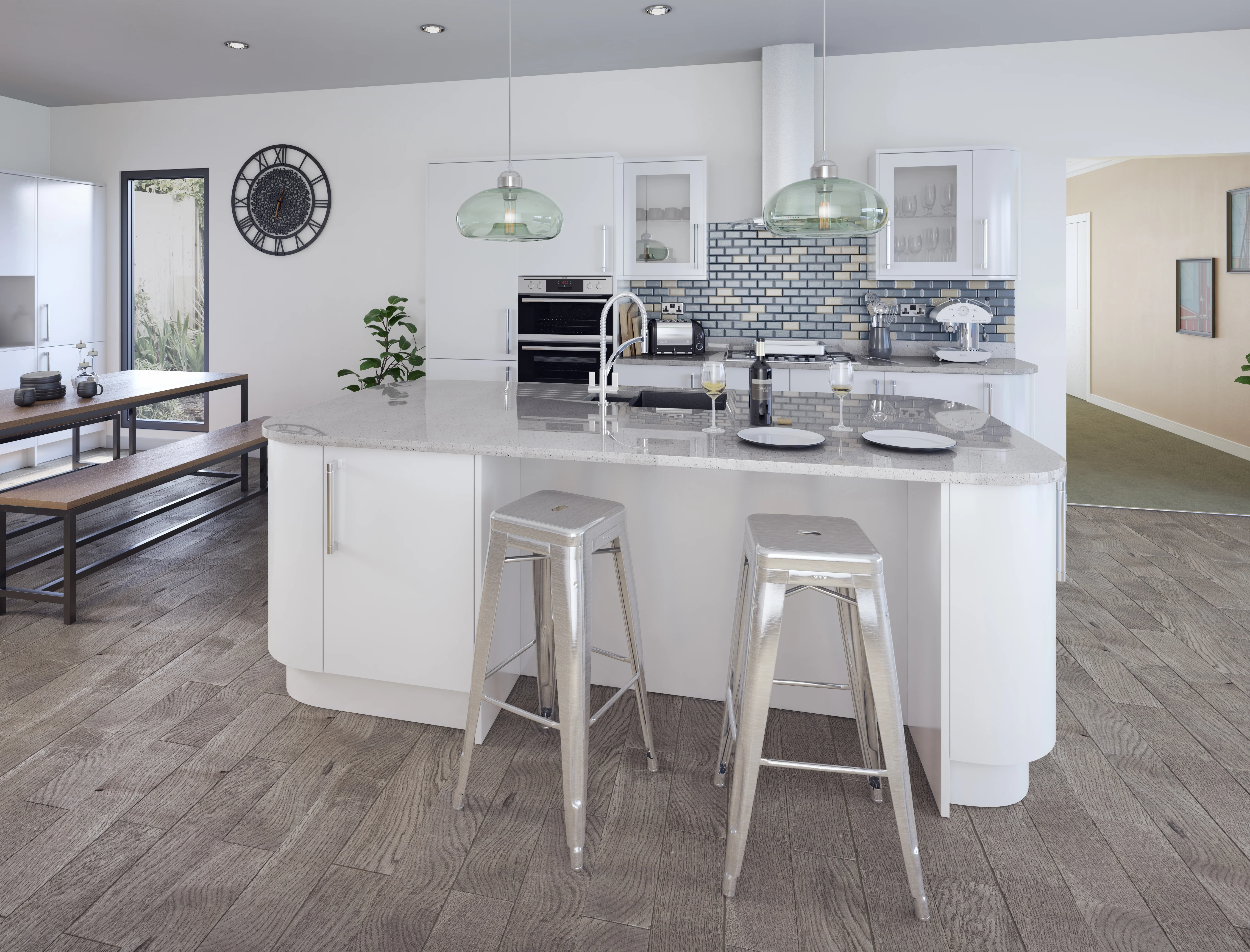 Vogue Slab White Gloss- Replacement Kitchen Drawer Fronts/Oven Filler Panel (110mm High) - Image 3