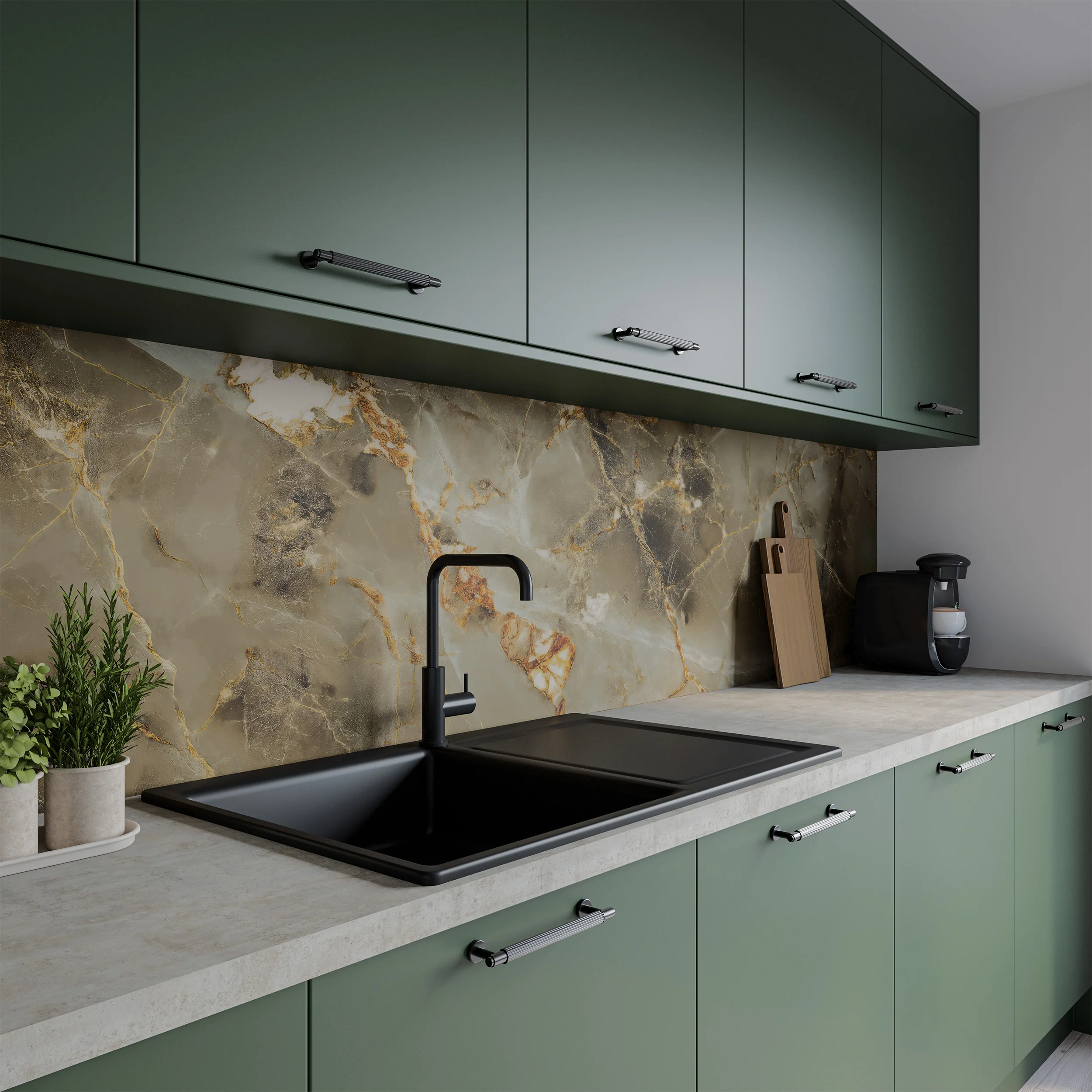Wilsonart Alloy Aurora Gold Aluminium Feature Kitchen Splashback - Image 3