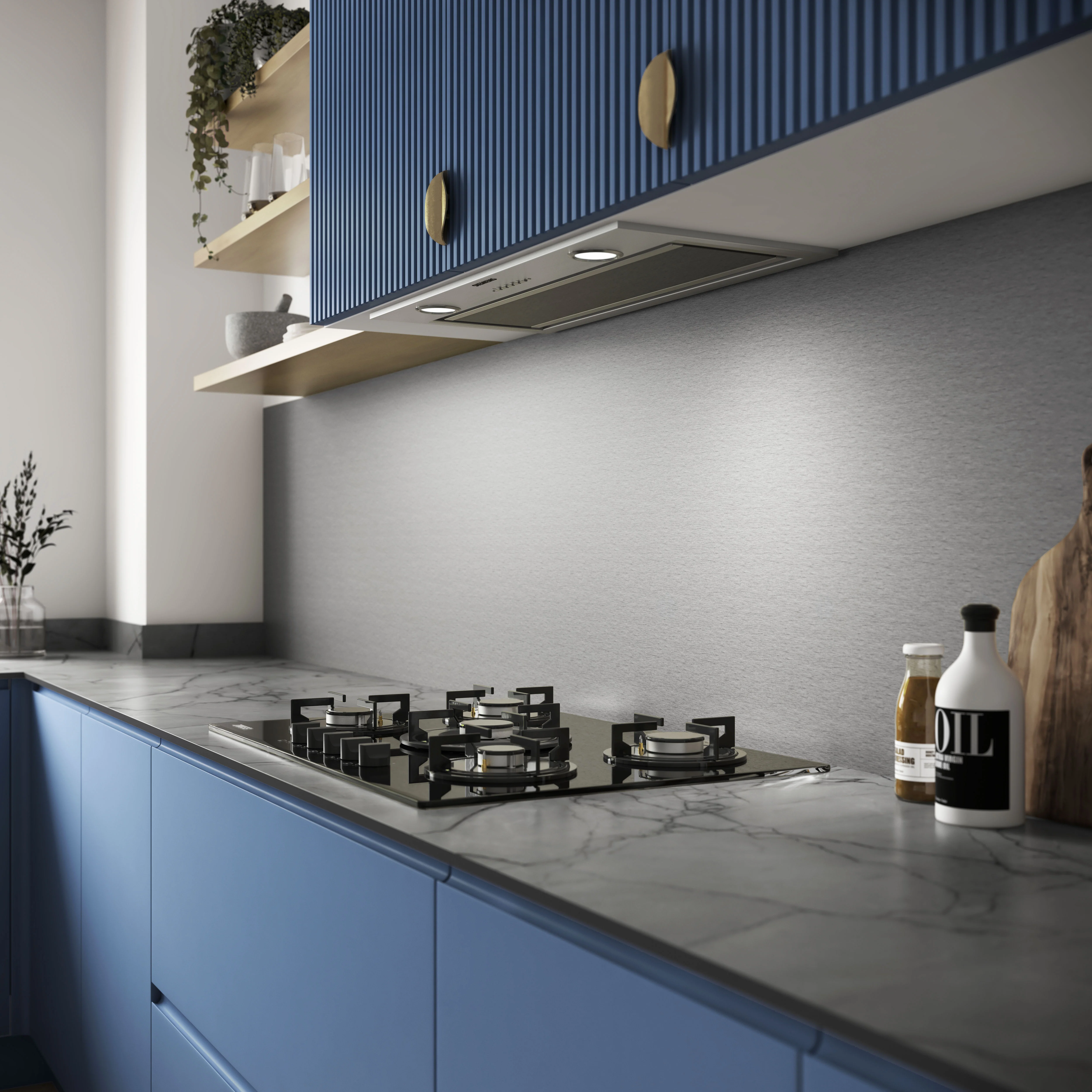 Wilsonart Alloy Brushed Steel/ Brushed Titanium (Double Sided) Aluminium Feature Kitchen Splashback - Image 4