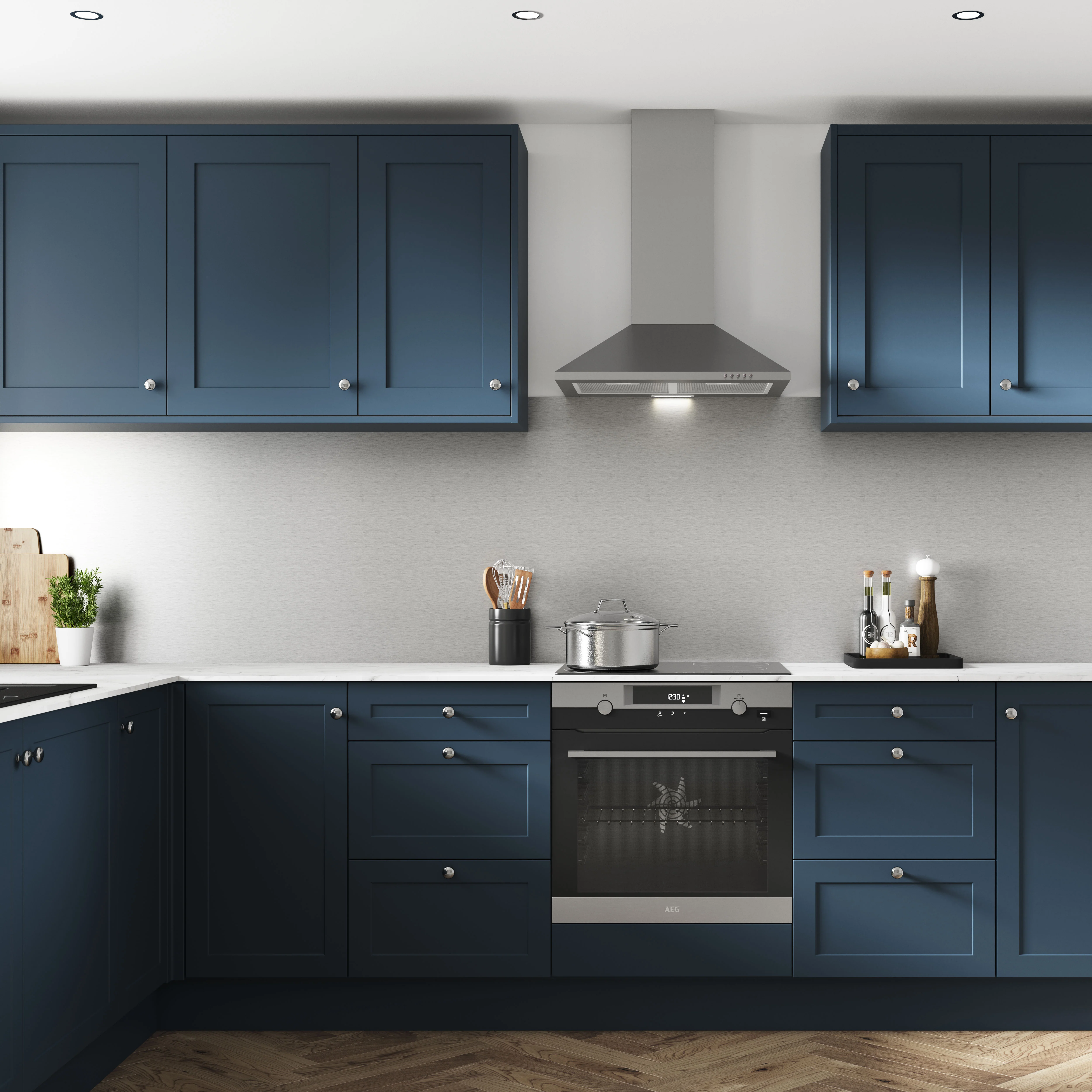 Wilsonart Alloy Brushed Steel/ Brushed Titanium (Double Sided) Aluminium Feature Kitchen Splashback - Image 5