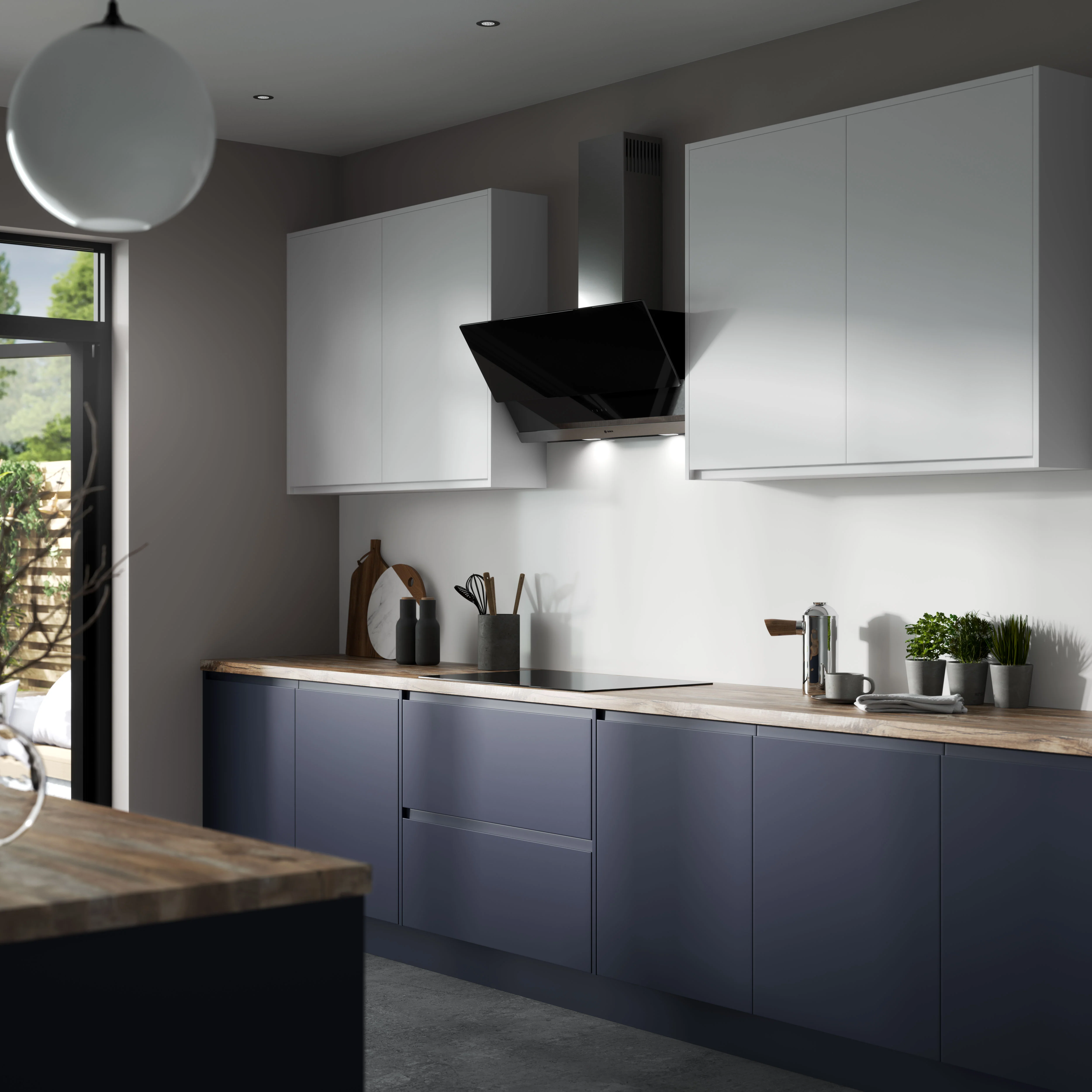 Wilsonart Alloy Glacier White/ Neptune Blue (Double Sided) Aluminium Feature Kitchen Splashback - Image 6