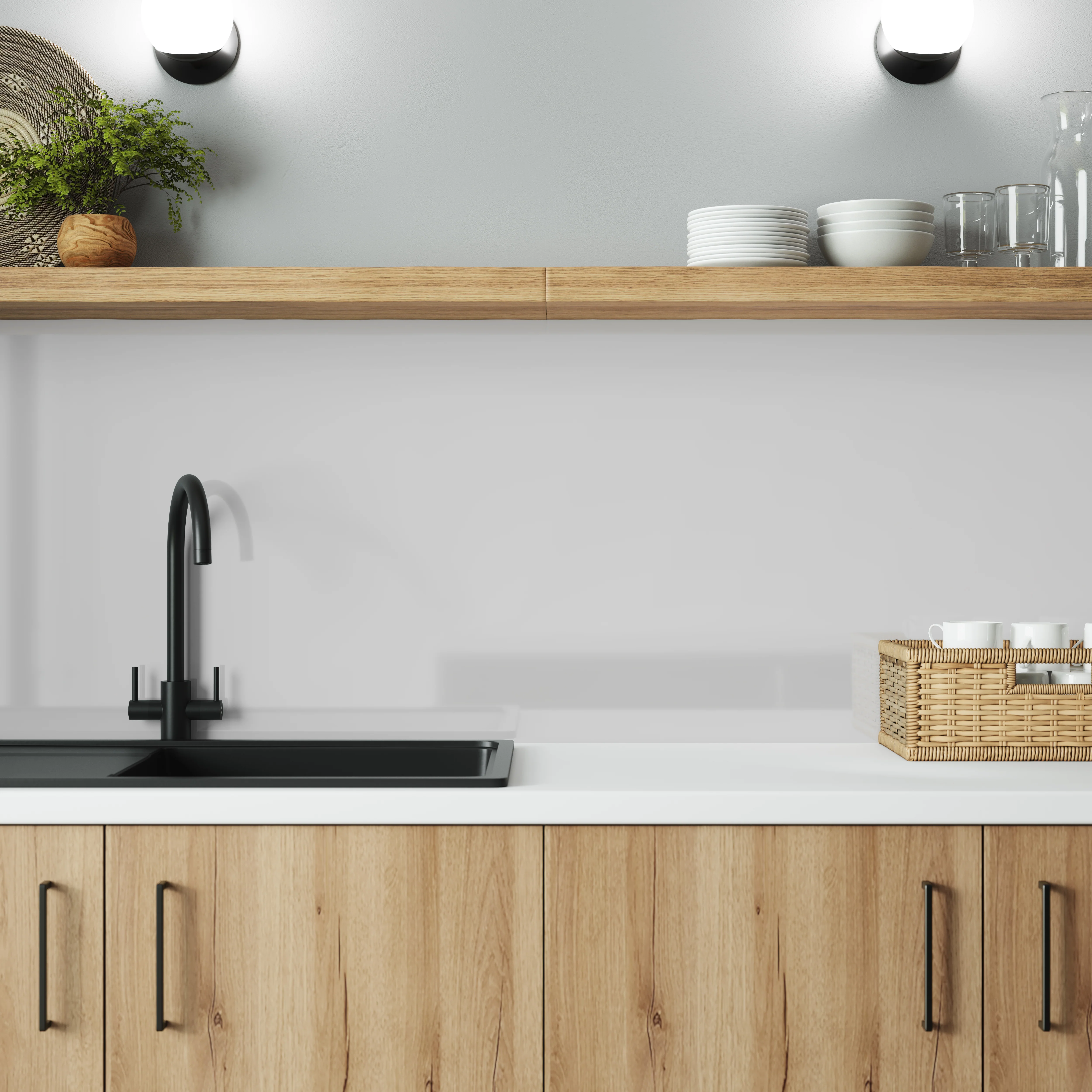 Wilsonart Alloy Glacier White/ Neptune Blue (Double Sided) Aluminium Feature Kitchen Splashback - Image 7