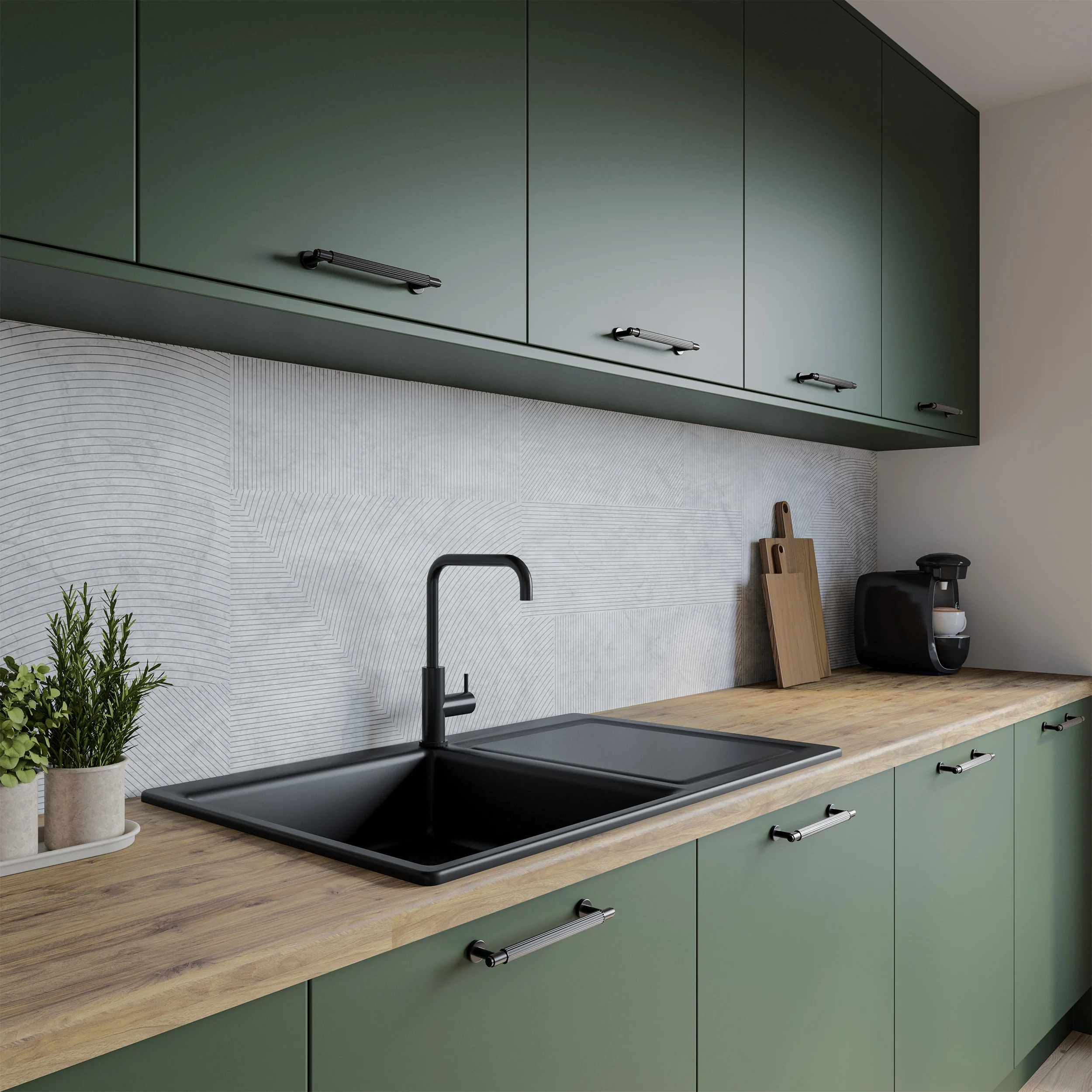 Wilsonart Alloy Marble Arc Grey Aluminium Feature Kitchen Splashback - Image 3