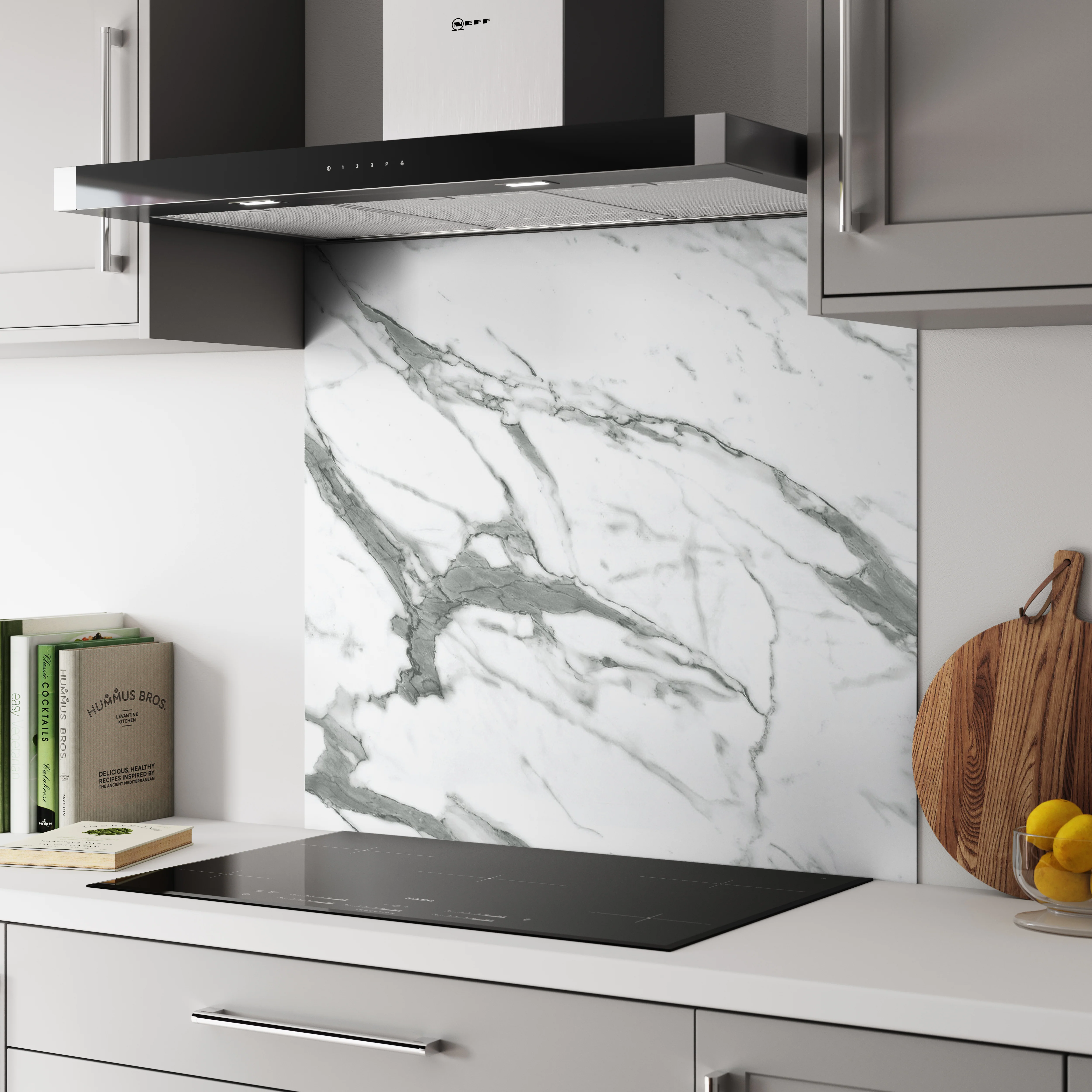 Wilsonart Alloy White Marble Aluminium Feature Kitchen Splashback - Image 3