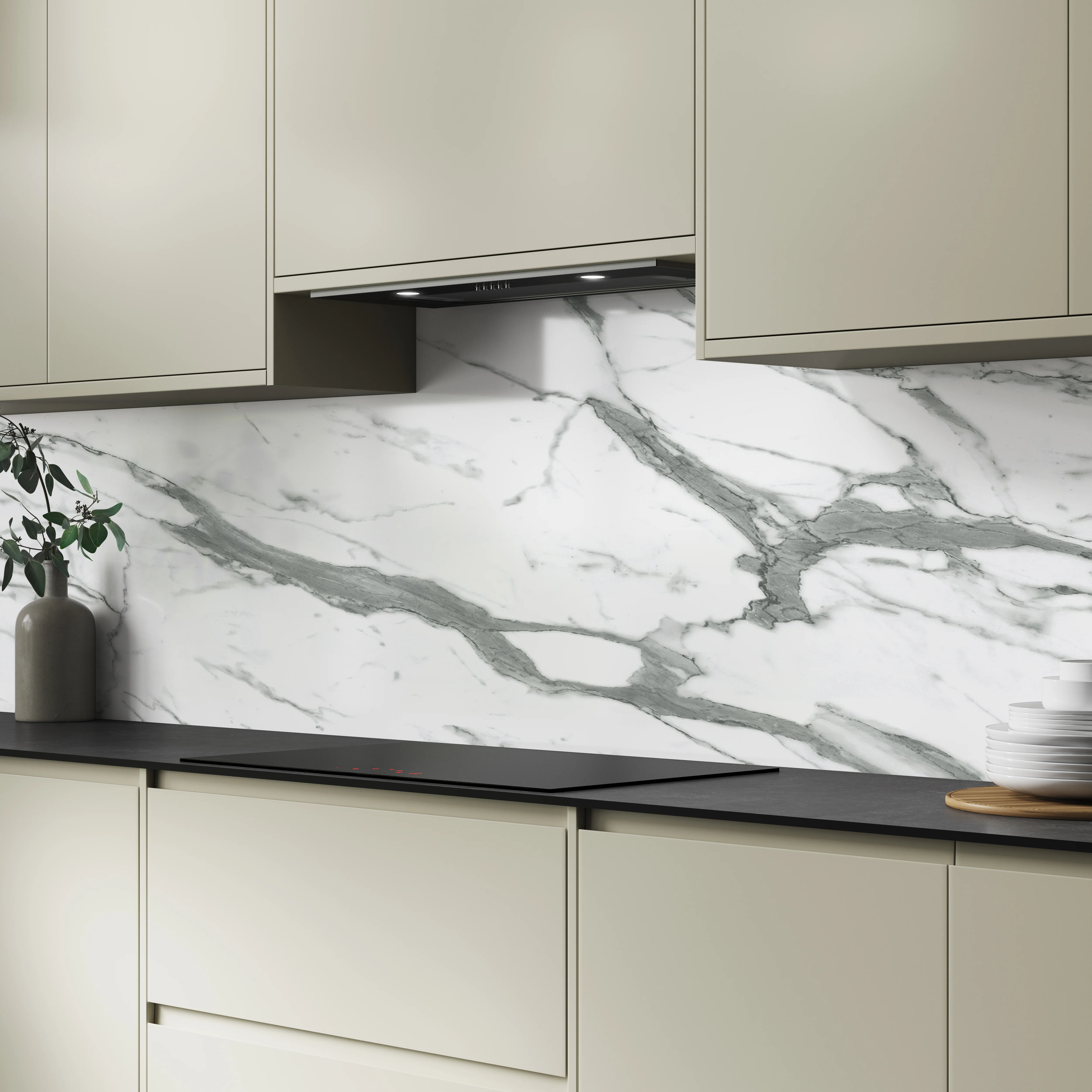 Wilsonart Alloy White Marble Aluminium Feature Kitchen Splashback - Image 5