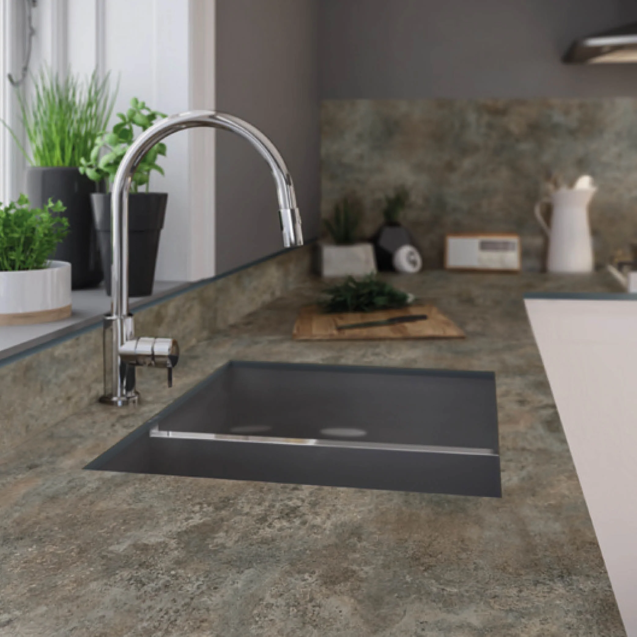 Wilsonart Zenith Caldeira Compact Laminate Kitchen Worktops (Black Core) - Image 3