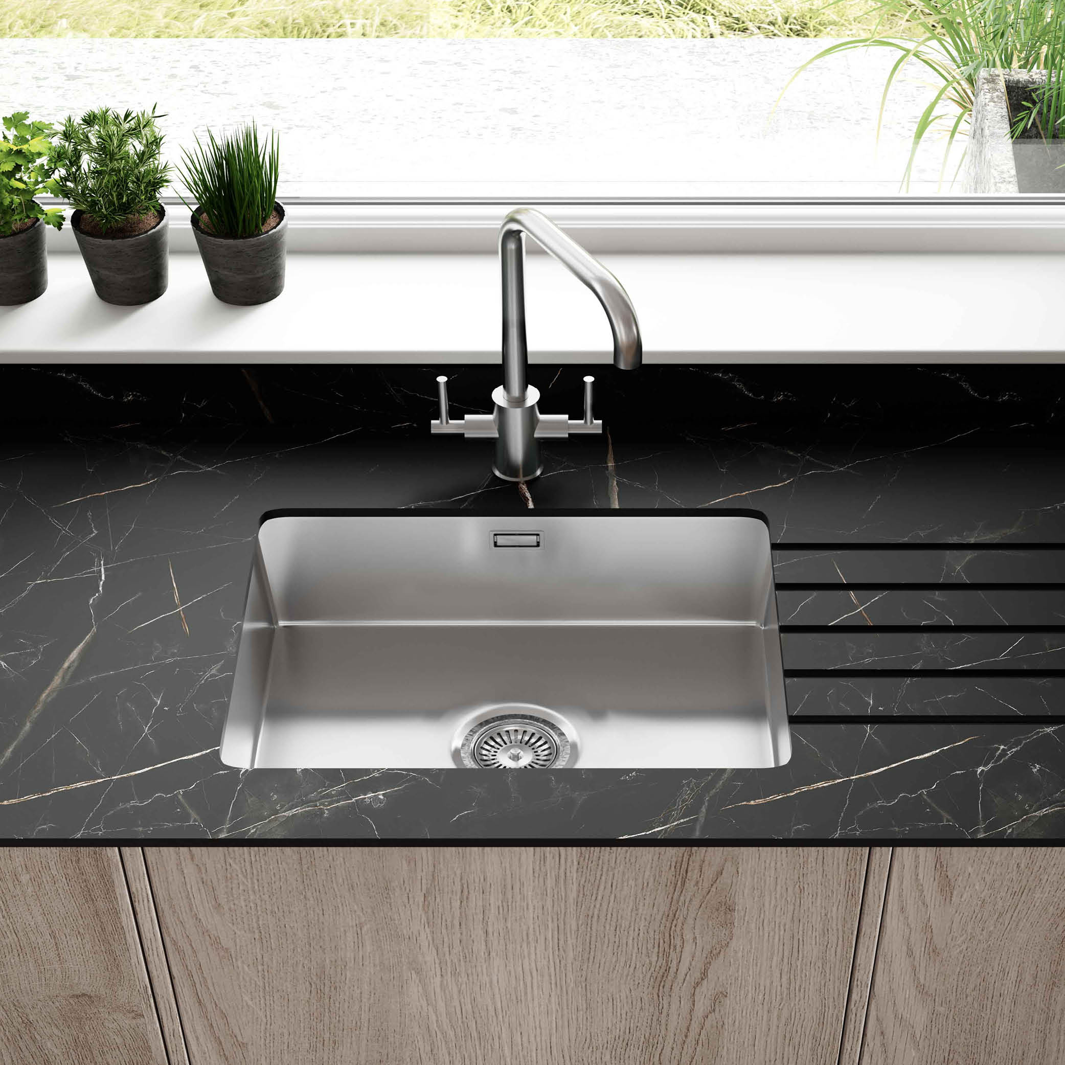 Wilsonart Zenith Don Tello Marble Compact Laminate Kitchen Worktops (Black Core) - Image 3