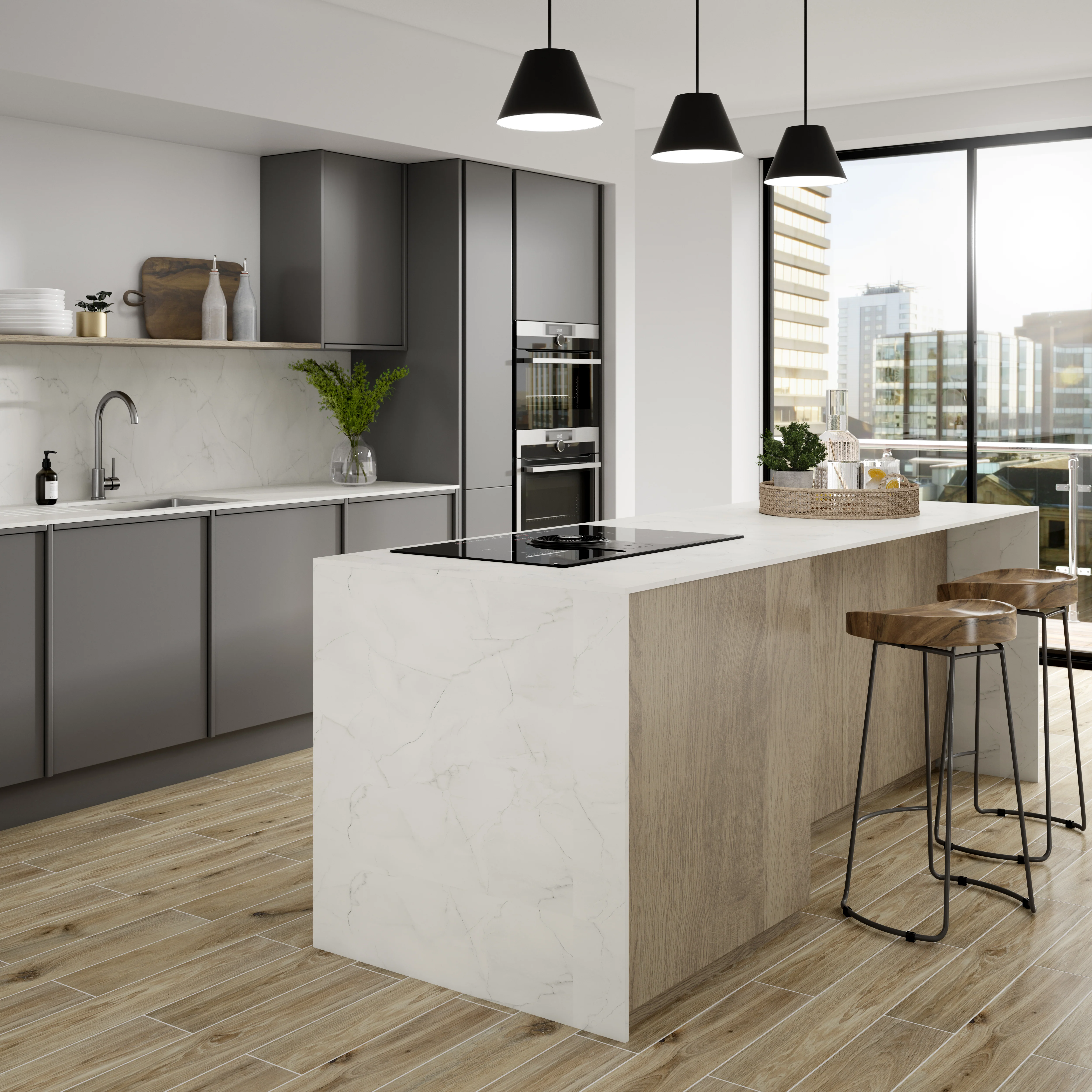 Wilsonart Zenith Marbre De Paros Compact Laminate Kitchen Worktops (White Core) - Image 3
