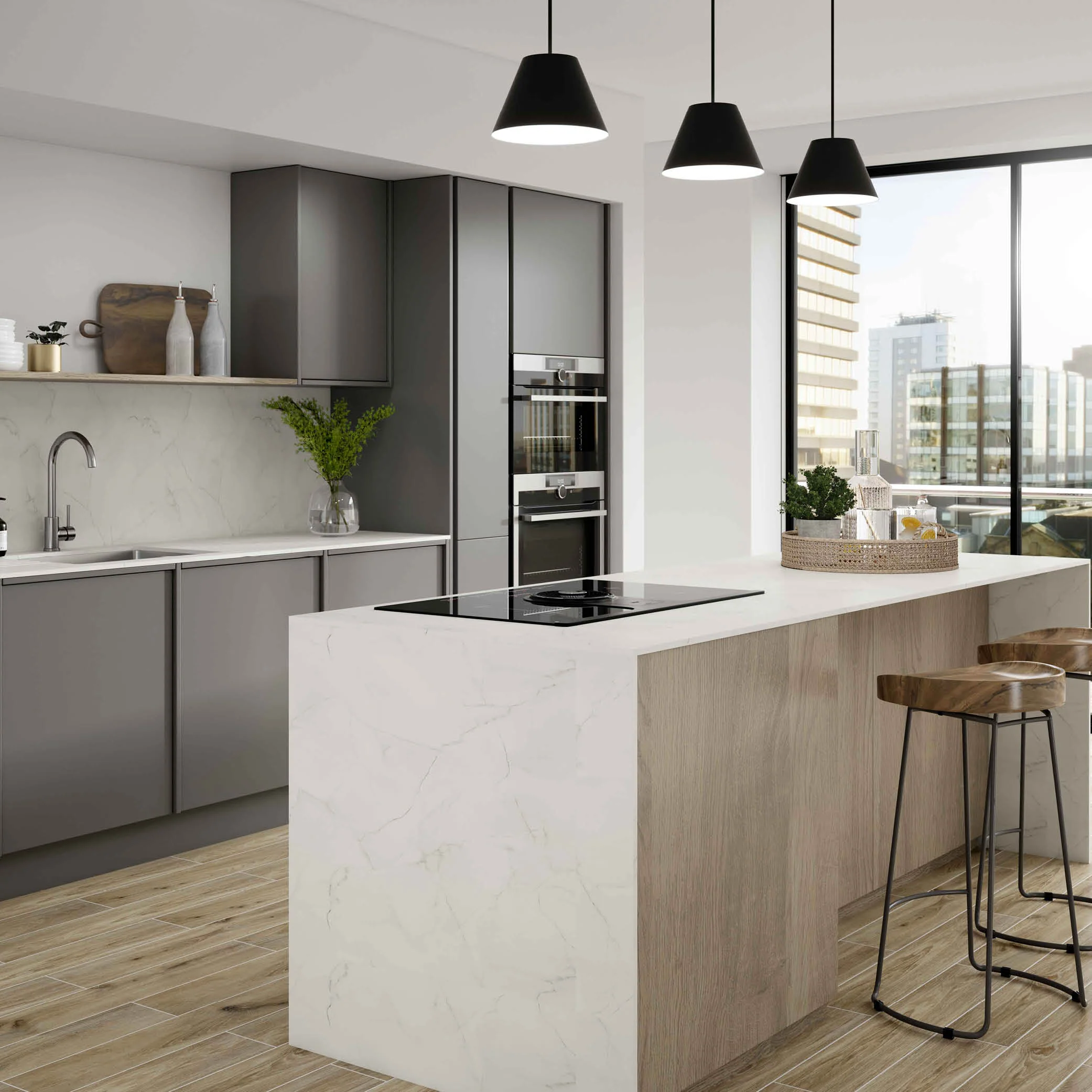 Wilsonart Zenith Marbre De Paros Compact Laminate Kitchen Worktops (White Core) - Image 4
